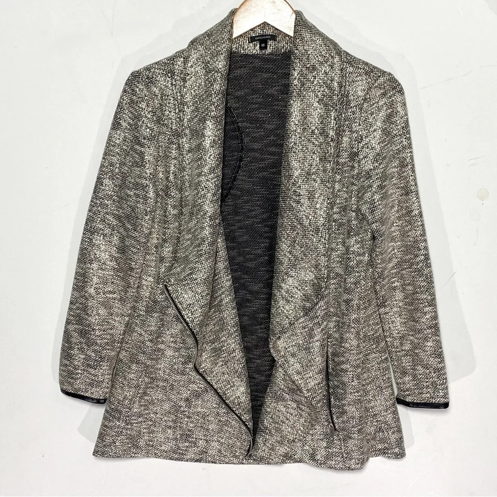 STELLA & DOT Women’s Rebel Gold Shimmer Knit Moto Jacket Zip Front Size XS - Picture 7 of 8